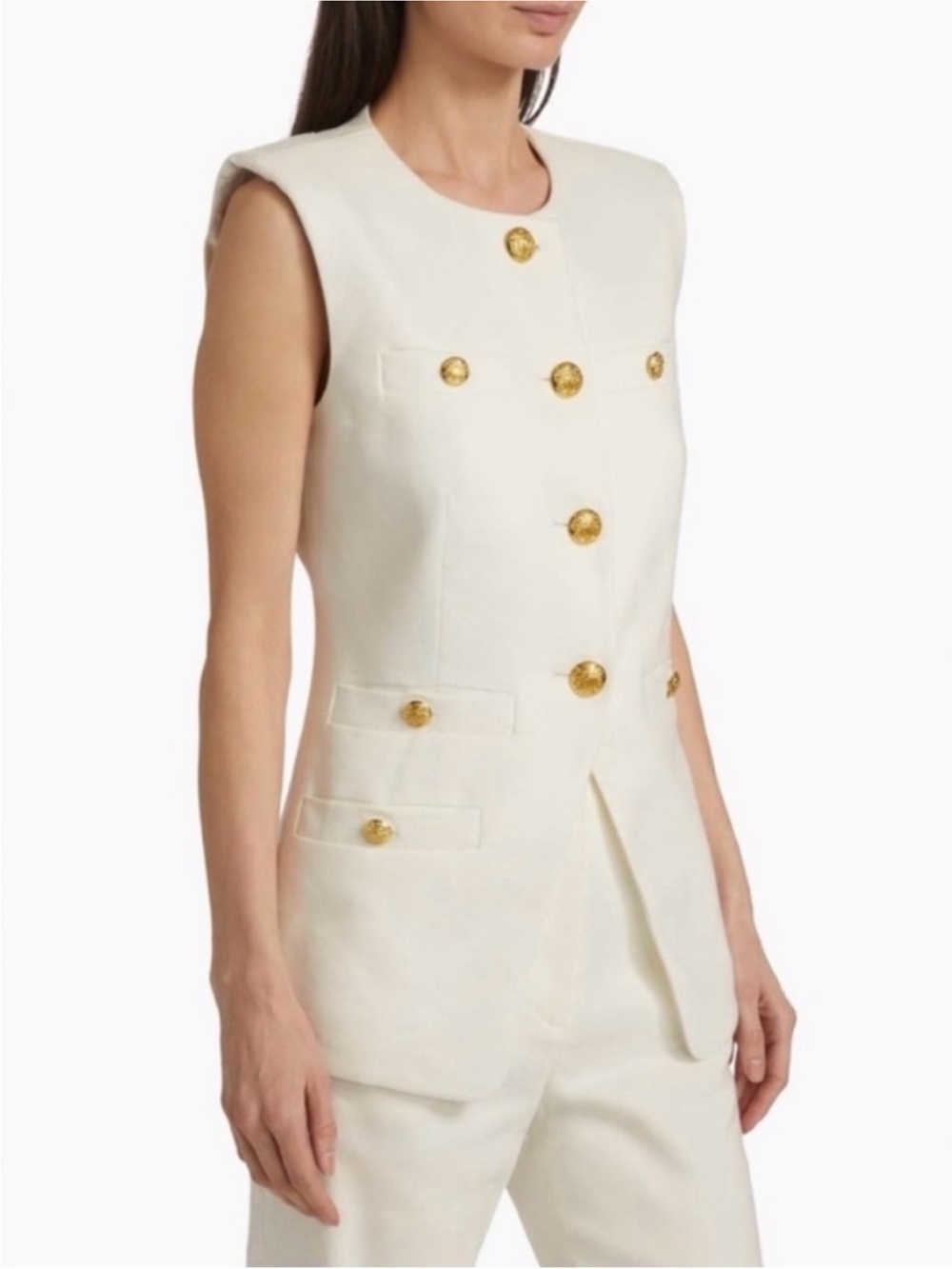 Veronica Beard Tamara Linen Vest - Picture 5 of 11